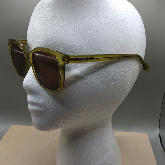Quay Australia Kingsley Sunglasses Unisex Olive Brown - Picture 7 of 9
